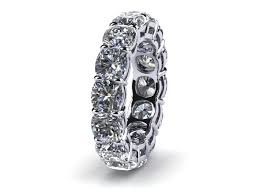 Asscher cut diamonds looks a lot like an emerald cut but are square. Platinum Diamond Cushion Cut Eternity Band 10 Carats T D W