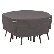 Find the best outdoor furniture covers at the lowest price from top brands like duck covers, classic accessories, budge & more. Classic Accessories Ravenna Large Round Patio Table And Chair Set Cover 55 158 045101 Ec The Home Depot