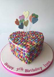 Eggless choco chips heart cake. Heart Shaped Girly Birthday Cake With Smarties And Starburst Girly Birthday Cakes Pretty Birthday Cakes Heart Shaped Birthday Cake