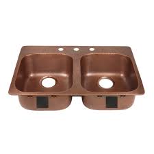 santi drop in copper sink 3 faucet