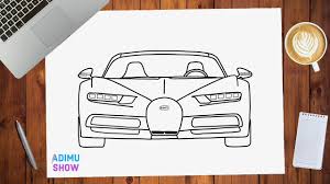 How To Draw Bugatti Chiron Front View Youtube Bugatti Chiron Bugatti Easy Drawings