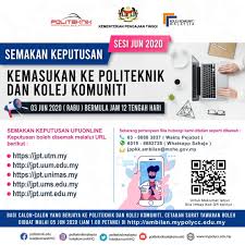 Keputusan permohonan kemasukan ke politeknik kpt. Keputusan Permohonan Politeknik Ungku Omar Puo Facebook