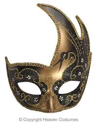 Black And Gold Masquerade Mask Swan Venetian Masquerade Mask Black And Gold Karnavaly Maski