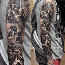 Designs can be black and white, all black, or every color of the rainbow for a beautiful watercolor affect. Tattoo Sleeve Ideas For Men Black And Grey Ink Tattoos Tattoos For Guys Creative Tattoos