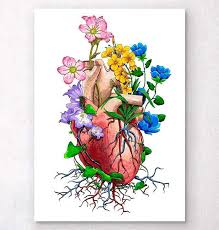 Find images of heart flower. Heart With Flowers Art Print Spark Science Store Yyc