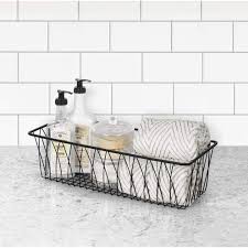 Alcott Hill Montanez Rectangle Metal Basket Bathroom Counter Decor Bathroom Baskets Wire Basket Decor