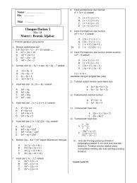 30 soal matematika smp kelas 7 tentang bentuk aljabar beserta jawaban postingan kali ini tentang bentuk aljabar. Soal Ulangan Harian Faktorisasi