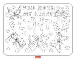 Greeting card with a kitten on february 14. 15 Valentine S Day Coloring Pages For Kids Shutterfly