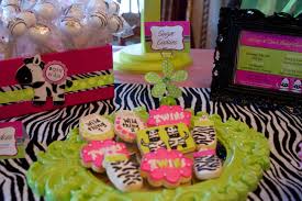 Pink zebra baby prints baby shower cakes zebra print shower ideas Twin Girls Zebra Baby Shower Project Nursery