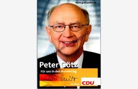 Original Autogramm Peter Götz CDU MdB /// Autogramm Autograph signiert  signed s…