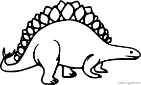 This is a colored or roofed lizard with a plated back as well as a spiked tail. Cute Simple Stegosaurus Coloring Page Coloringall