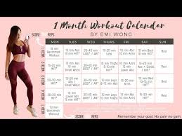 1 month workout calendar to lose weight
