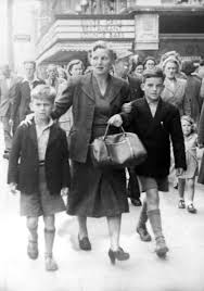 George Harrison (left) with his mother on O'Connell Street before The  Beatles mania days. 1950