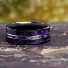 Black And Purple Wedding Ring Set Mokume Wedding Band With Purple Box Elder Black Ceramic Ring 2531 Black Ceramic Ring White Gold Rings Black Wedding Rings