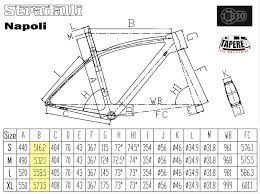 stradalli napoli geometry and size chart bike frame