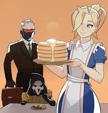 mercy, soldier: 76, and reaper (overwatch and 1 more) drawn by splashbrush  