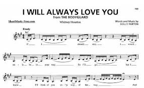 About i look to you song. I Will Always Love You Piano Sheet Music Whitney Houston Sheet Music Whitney Houston Piano Sheet Music
