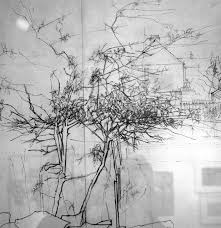 Black And White Sketch Artwork Early David Hockney Detail Changed To Black And White David Hockney Landscape Pencil Drawings David Hockney Paintings