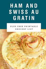 Ham And Swiss Au Gratin Recipe Recipes Cheesy Recipes Breakfast Brunch Recipes