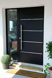 If you're searching for modern black door hardware to update your home, you have hit the mother lode! 20 Black Front Door Designs For An Elegant Looking Living Space Contemporary Front Doors Doors Interior Modern Entrance Door Design