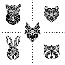 The tribal rabbit tattoo stencil: Animals Tattoo By Daminda Design Graphicriver