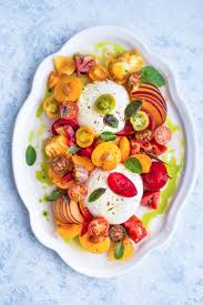 Tomato Burrata Caprese Mint Basil Oil Plums Vegetarian Ventures Recipe Food Mediterranean Recipes Tomato Recipes