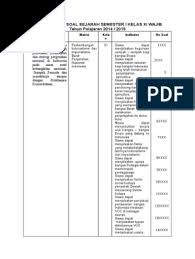 Soal seni budaya sma semester ganjil kelas xi. Kisi Kisi Soal Soal Sejarah Semester I Kelas Xi Wajib Pdf