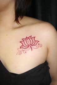 Red Tribal Lotus Tattoo Chest Lotus Flower Tattoo Tribal Flower Tattoos Simple Lotus Flower Tattoo