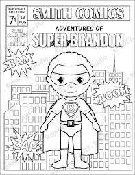 Blank three panel comic template. Personalized Printable Comic Book Superhero Girl Boy Birthday Party Favor Childrens Kids Coloring Pa Superhero Coloring Pages Superhero Coloring Coloring Pages