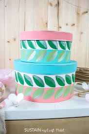 Amazing gallery of interior design and decorating ideas of hat boxes in bedrooms, closets, living rooms, dens/libraries/offices, nurseries, bathrooms, entrances/foyers by elite interior designers. Modern Retro Painted Craft Hat Boxes Sustain My Craft Habit