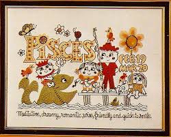 Vintage Paragon Pisces Zodiac Gallery Crewel On Linen Embroidery Kit Ebay Pisces Crewel Embroidery Kits Embroidery Kits Retro Crafts