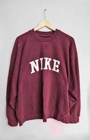 Nike Nike Sportswear Nike Sweater Red Burgundy Burgundy Sweater Sportswear Sweater Jumper College Sportswear Gym Oversized Oversize Clothes Fashion Sweatshirts