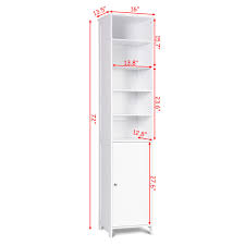 The bathroom cabinet offers large storage capacity in a compact space so it can help you save space. Costway 5 Shelf 72 Inch Tall Bathroom Storage Floor Cabinet Free Standing Walmart Com Walmart Com