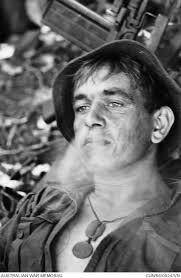 End of day smoke for 43323 Sapper Barry John Harford, 1st Field Squadron,  of Broken Hill, NSW, as ...