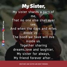 Loving Birthday Quotes For Brother From Sister My Sister Shares A Part Of Me Brother Birthday Quotes My Sister Quotes Brother Quotes