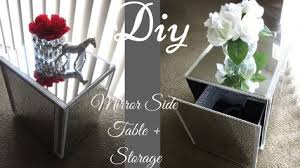 Diy Glam Mirror Side Table With Hidden Storage Mirrored Side Tables Diy Side Table Glam Mirror