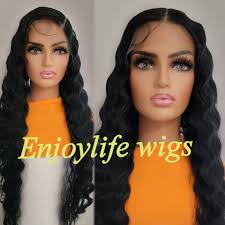 Human hair HD lace front deep wave wig