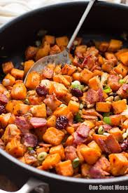 Cranberry Walnut Sweet Potato Hash One Sweet Mess Recipe Sweet Potato Hash Sweet Potato Potato Hash
