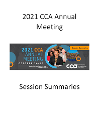 2021 CCA Annual Meeting Session Summaries