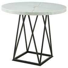 Table comfortably seats 6 with double door cabinet storage in base. Vendor 972 Riko 0182858 Round Counter Height Dining Table With Marble Top Becker Furniture Pub Tables