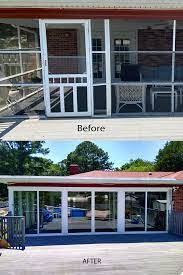 Fully Enclosing A Screen Porch Sliding Glass Door Screen Glass Porch Porch Vinyl