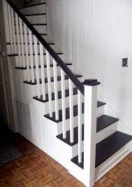 Painted Staircase Ideas Pattern Projects Inspiration Handrail Farmhouse Diy Stairways Chalk Spindles Befo Rustic Stairs Staircase Design White Stairs