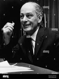 Rene Levesque French Canadian Leader, Feb. 1969. (AP Photo Stock Photo