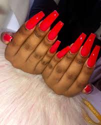 Black And Red Acrylic Nails Square Pin By Nyashaaa On Nails Long Square Acrylic Nails Long Red Nails Red Acrylic Nails