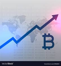 Upward Growth Chart For Bitcoin Currency Design