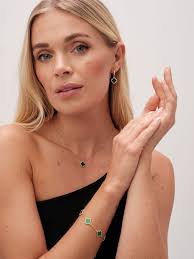 Buy Jon Richard Gold Tone And Malachite Clover Pendant Necklace from the  Next UK online shop