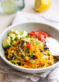 Butternut Squash Noodles Tex Mex Style Is A 15 Minute Vegetarian Recipe Made Wit Butternut Squash Noodle Butternut Squash Spirals Recipe Squash Noodles Recipes