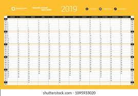 Yearly wall calendar planner template for 2019. Yearly Wall Calendar Planner Template 2019 Stock Vector Royalty Free 1095933020