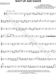 Walk The Moon Shut Up And Dance Eb Instrument Sheet Music Alto Or Baritone Saxophone In C Major Viola Sheet Music Saxophone Sheet Music Saxophone Music