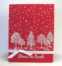 Barb Mann Stampin Up Demonstrator Su Christmas Peace On Earth Red Tree Diy Carte De Noel Cartes De Noel Faites Maison Carte Noel
